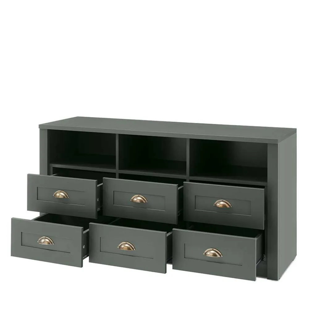 Wohnen TV Anbauwand in Dunkelgrün - Niestov (dreiteilig)