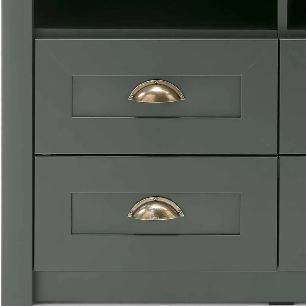 Wohnen TV Anbauwand in Dunkelgrün - Niestov (dreiteilig)