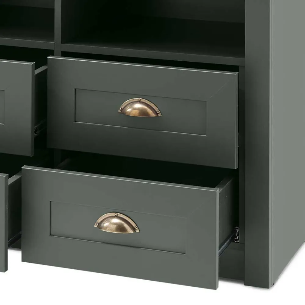 Wohnen TV Anbauwand in Dunkelgrün - Niestov (dreiteilig)