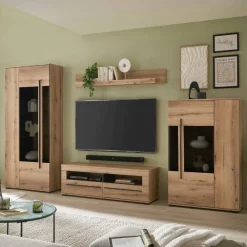 Wohnen Wohnwände|Wohnwand*TV Anbauwand in Eiche - Brocus (vierteilig)