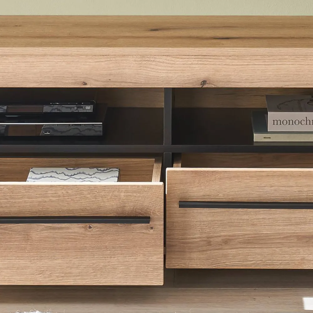 Wohnen Wohnwände|Wohnwand*TV Anbauwand in Eiche - Brocus (vierteilig)