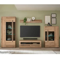 Wohnen Wohnwände|Wohnwand*TV Anbauwand in Eiche - Brocus (vierteilig)