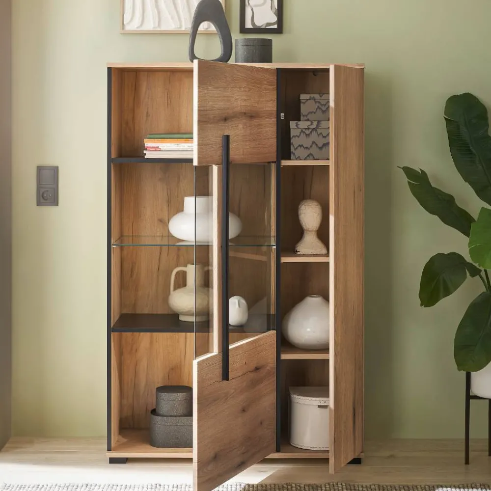 Wohnen Wohnwände|Wohnwand*TV Anbauwand in Eiche - Brocus (vierteilig)