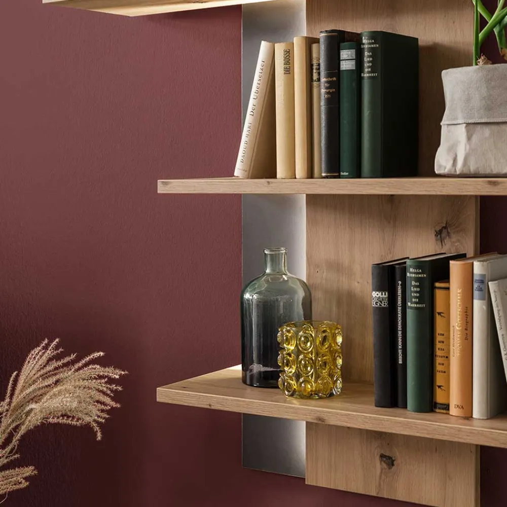 Wohnen TV Anbauwand in Eicheoptik - Nikdus (vierteilig)