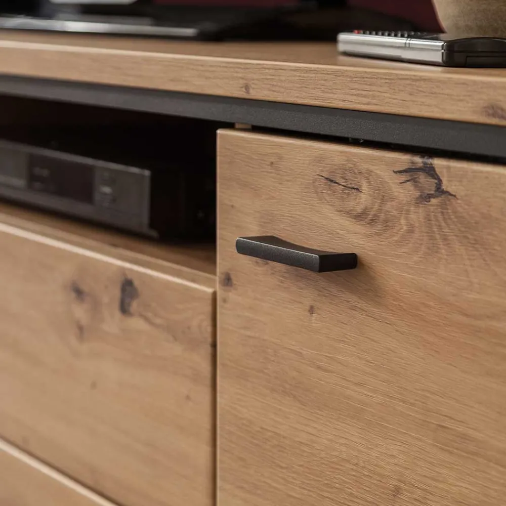 Wohnen TV Anbauwand in Eicheoptik - Nikdus (vierteilig)