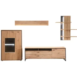 Wohnen TV Anbauwand in Eicheoptik - Nikdus (vierteilig)