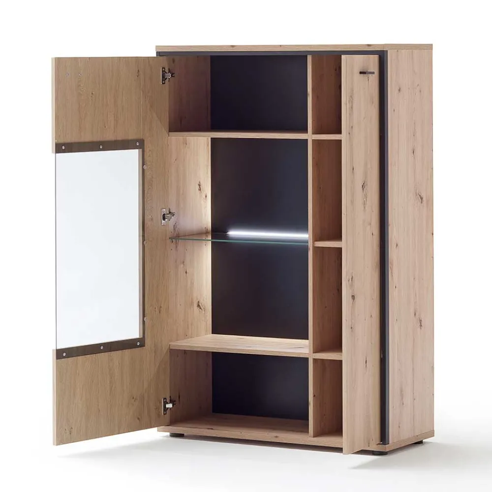 Wohnen TV Anbauwand in Eicheoptik - Nikdus (vierteilig)