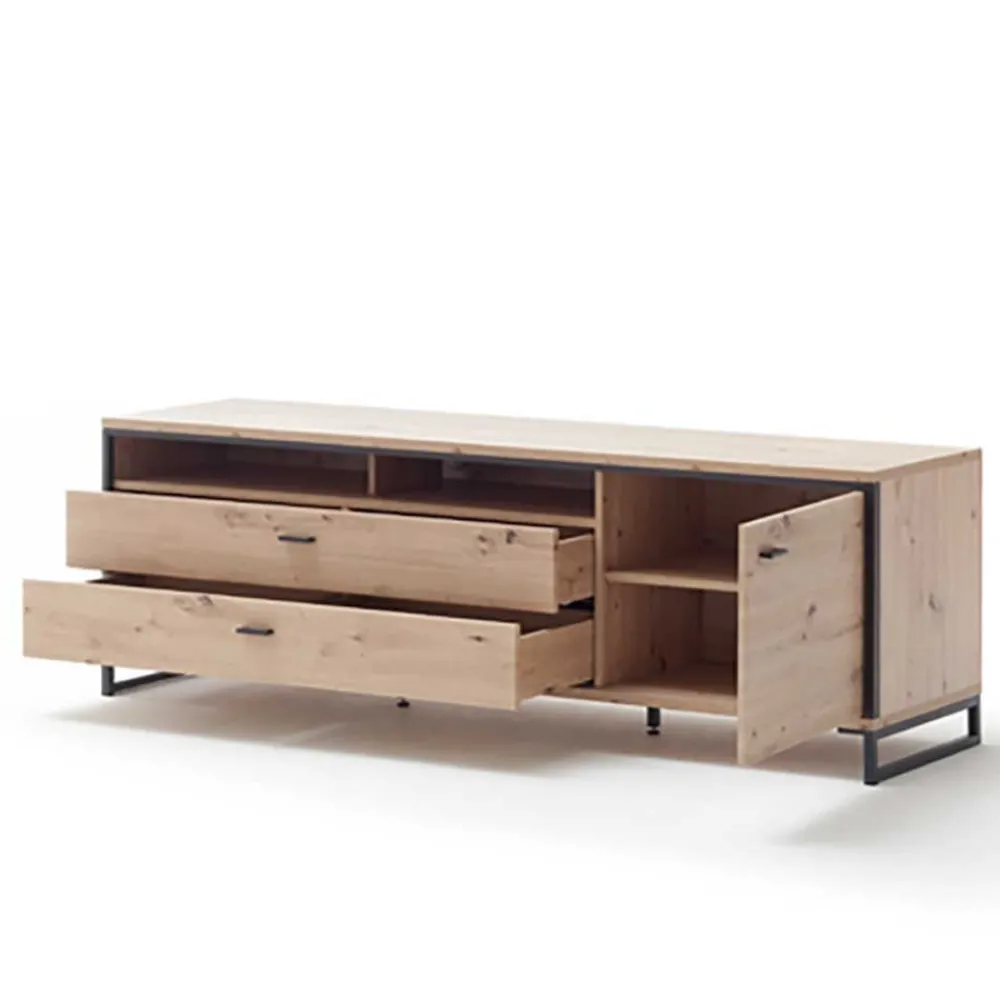 Wohnen TV Anbauwand in Eicheoptik - Nikdus (vierteilig)