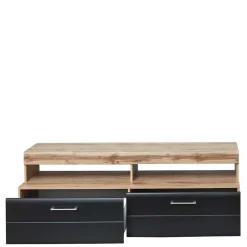 Wohnen Wohnzimmerschränke*TV Anbauwand in Schwarz & Wildeiche - Kandu (vierteilig)