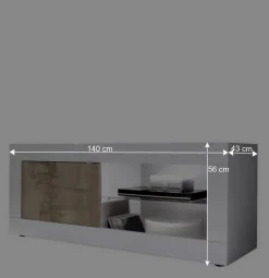 Wohnen TV Anbauwand Kombination modern - Olvenion (dreiteilig)