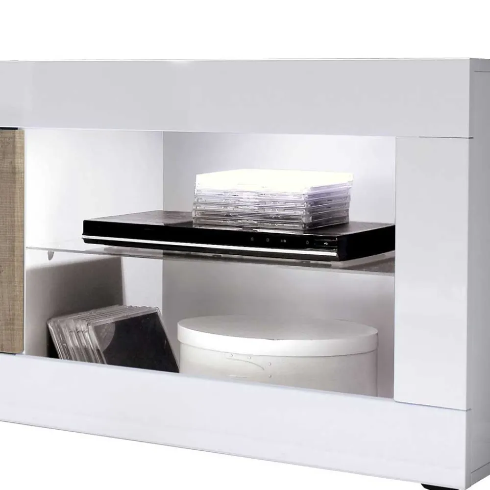 Wohnen TV Anbauwand Kombination modern - Olvenion (dreiteilig)