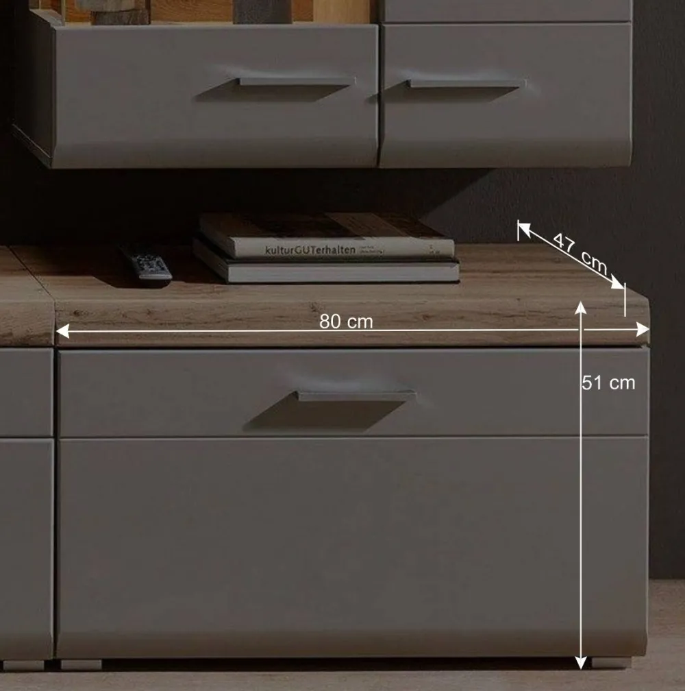 Wohnen TV Anbauwand Möbel mit LED Licht - Fraguca (fünfteilig)