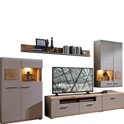 Wohnen TV Anbauwand Möbel mit LED Licht - Fraguca (fünfteilig)