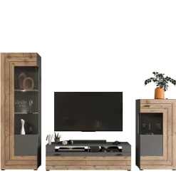 Wohnen TV Anbauwand Möbel-Kombi modern - Scarlett (dreiteilig)