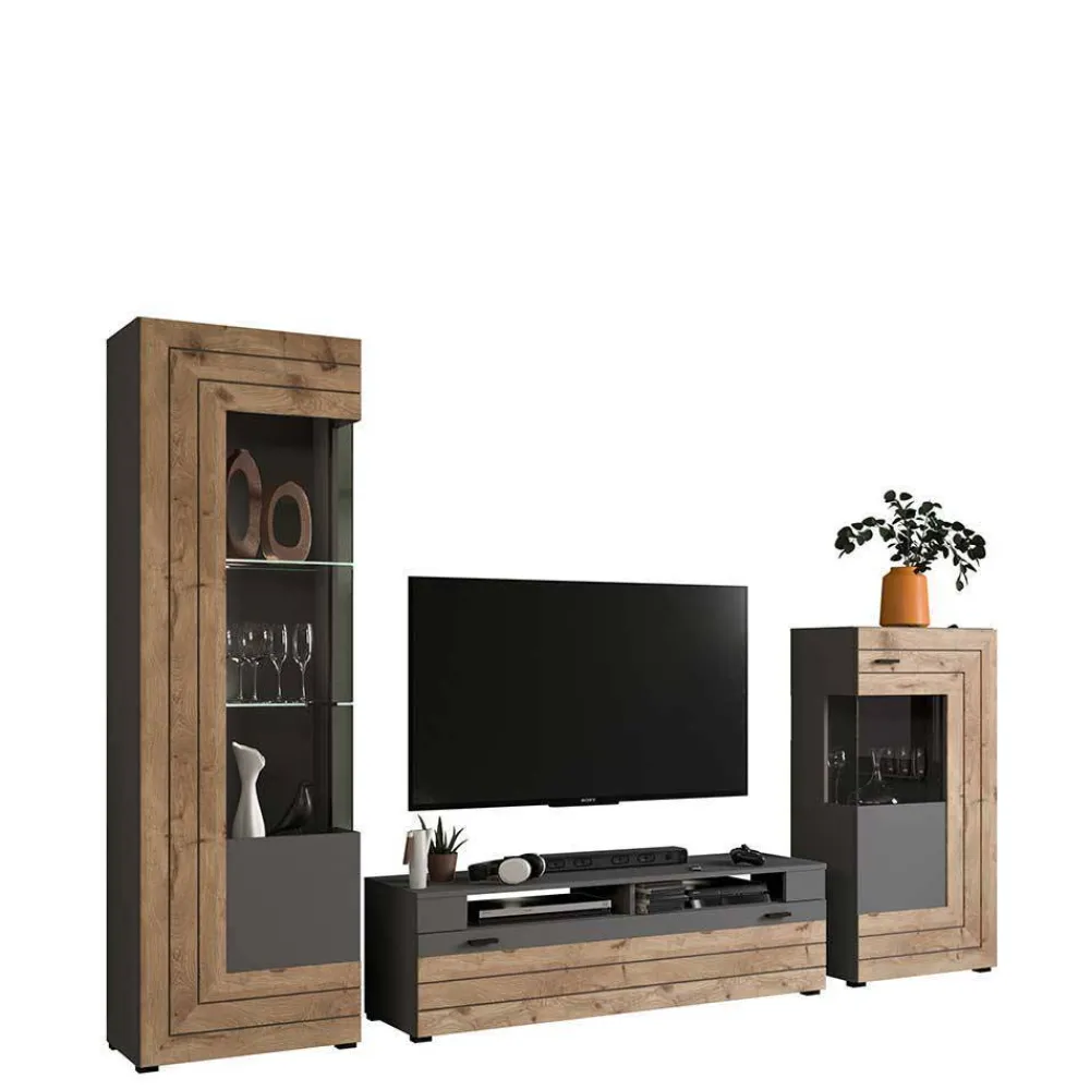 Wohnen TV Anbauwand Möbel-Kombi modern - Scarlett (dreiteilig)