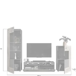 Wohnen TV Anbauwand Möbel-Kombi modern - Scarlett (dreiteilig)