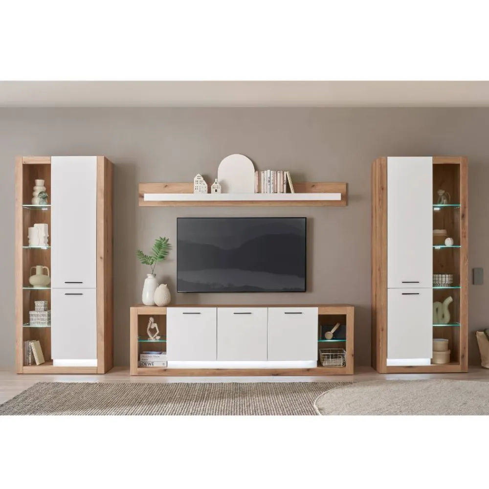 Wohnen Wohnzimmerschränke*TV Anbauwand Set - Adejano (vierteilig)
