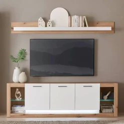 Wohnen Wohnzimmerschränke*TV Anbauwand Set - Adejano (vierteilig)