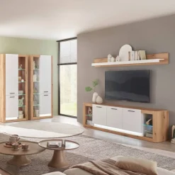 Wohnen Wohnzimmerschränke*TV Anbauwand Set - Adejano (vierteilig)