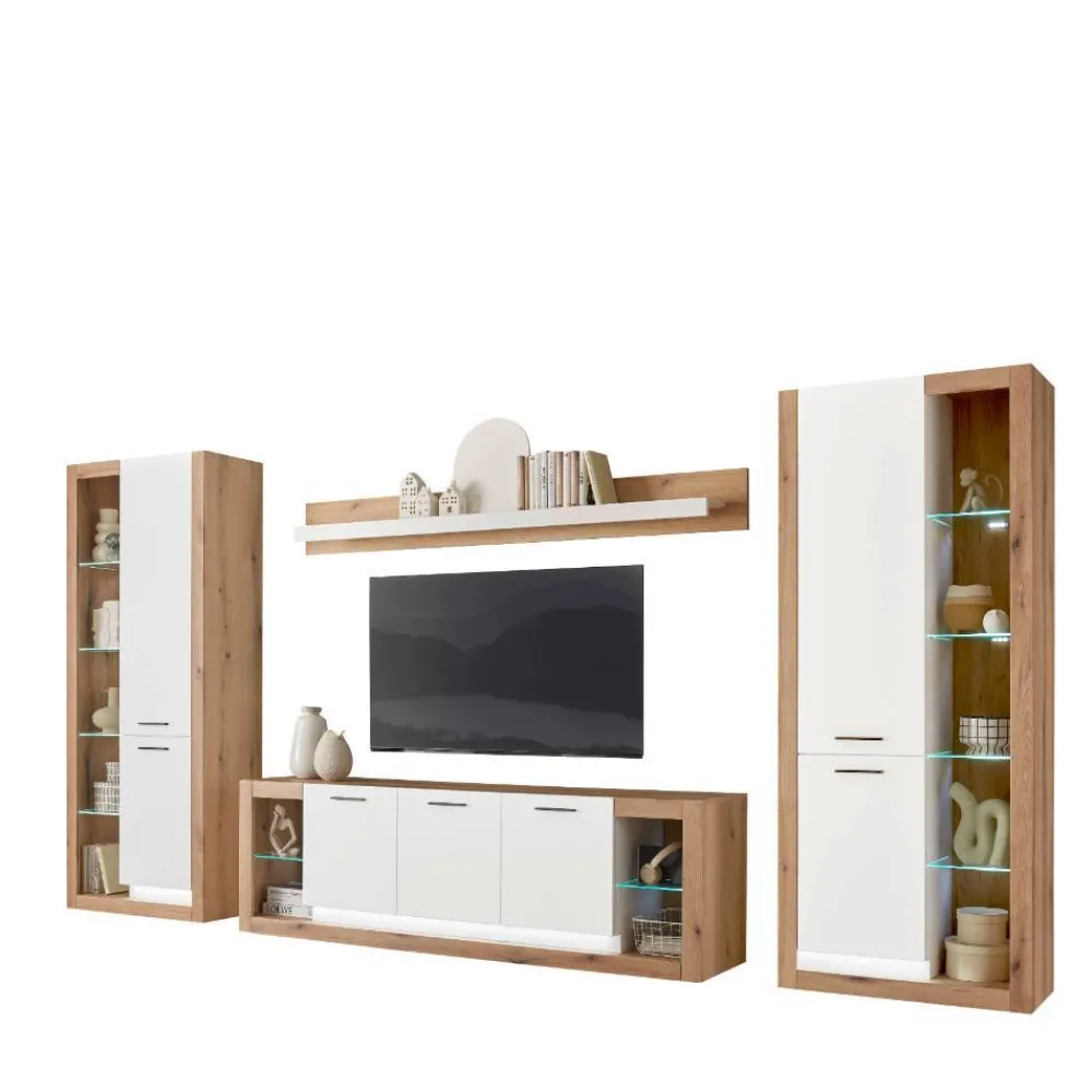 Wohnen Wohnzimmerschränke*TV Anbauwand Set - Adejano (vierteilig)