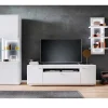 Wohnen TV Anbauwand Set in Weiß - Hazime (dreiteilig)