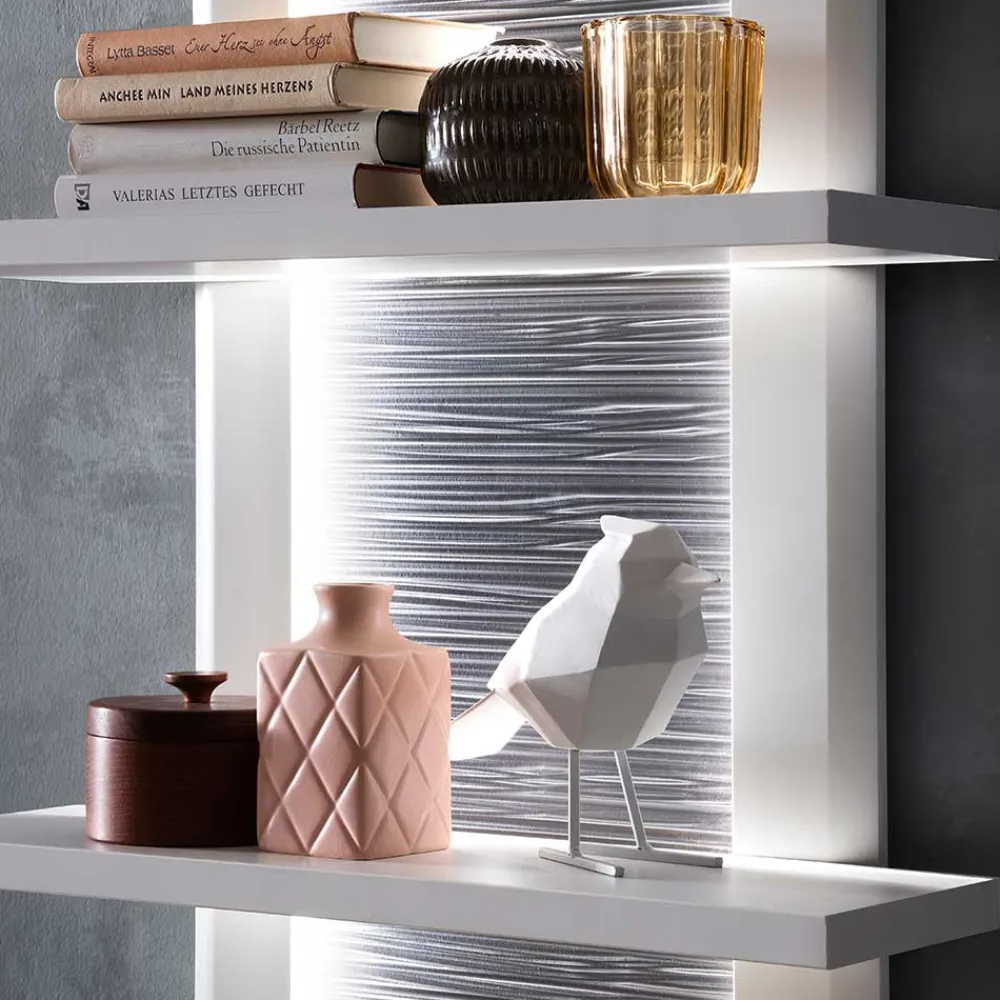 Wohnen TV Anbauwand Set in Weiß - Hazime (dreiteilig)