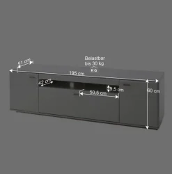 Wohnen TV Anbauwand Set in Weiß - Hazime (dreiteilig)