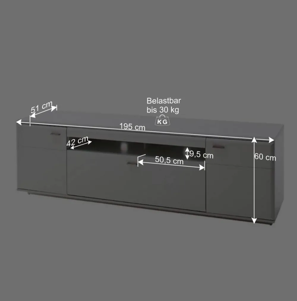 Wohnen TV Anbauwand Set in Weiß - Hazime (dreiteilig)