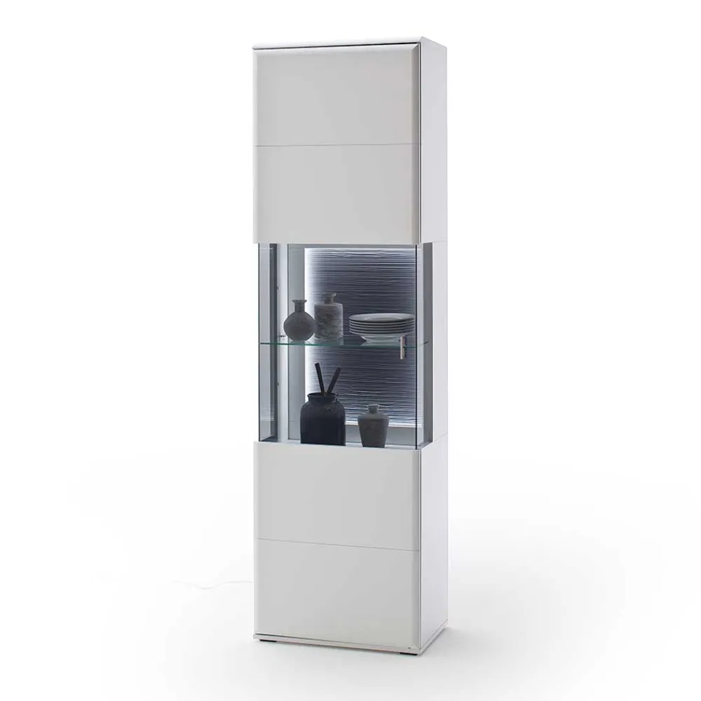 Wohnen TV Anbauwand Set in Weiß - Hazime (dreiteilig)