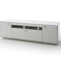 Wohnen TV Anbauwand Set in Weiß - Hazime (dreiteilig)