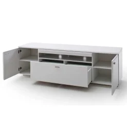 Wohnen TV Anbauwand Set in Weiß - Hazime (dreiteilig)