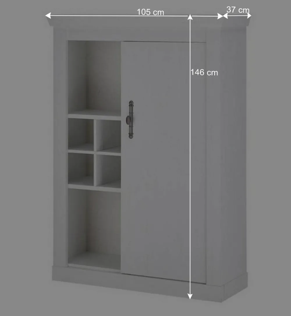 Wohnen Wohnwände|Wohnwand*TV Anbauwand Set in weißer Holzoptik Pinie - Liancos (vierteilig)