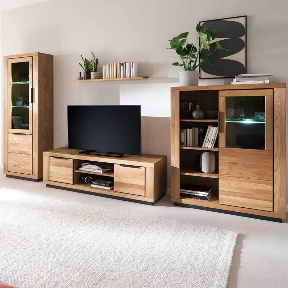 Wohnen Wohnwände|Wohnwand*TV Anbauwand teilmassiv Set - Vlacoma (vierteilig)