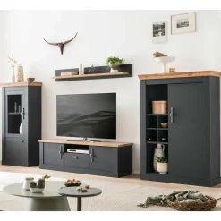 Wohnen TV Anbauwand Wohnzimmermöbel Set - Lionel (vierteilig)