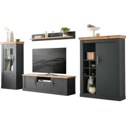 Wohnen TV Anbauwand Wohnzimmermöbel Set - Lionel (vierteilig)