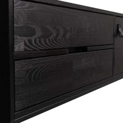 Wohnen TV Board - teilmassiv in Schwarz - Almery