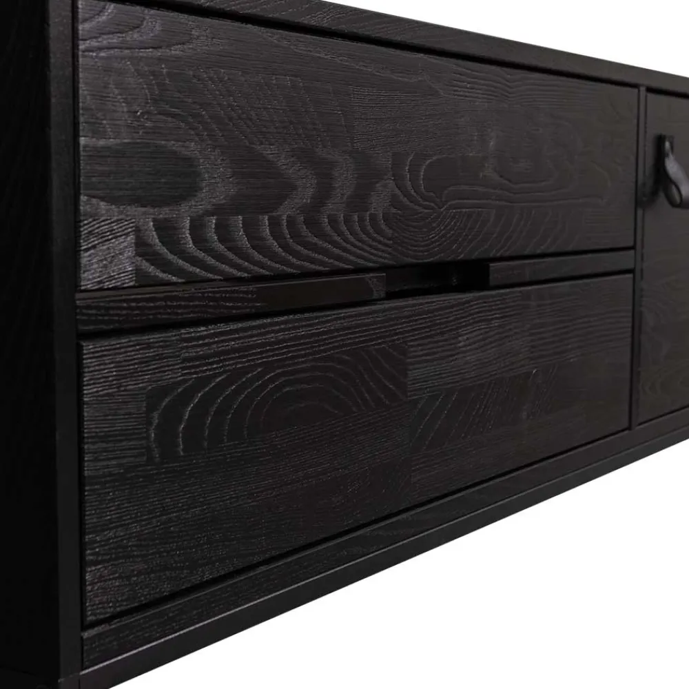 Wohnen TV Board - teilmassiv in Schwarz - Almery