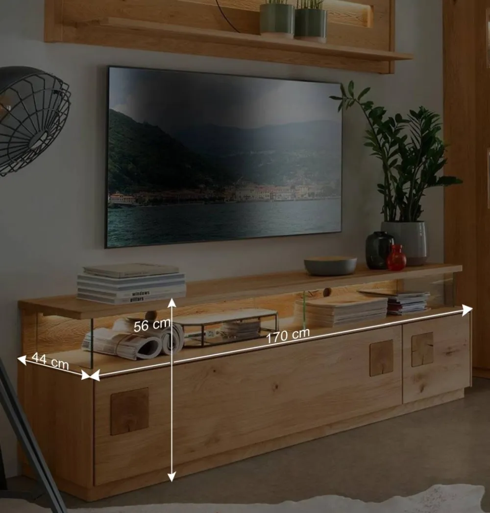 Wohnen Wohnzimmerschränke|Wohnwände*TV Board & Wandboard & Vitrine Set - Millena (dreiteilig)