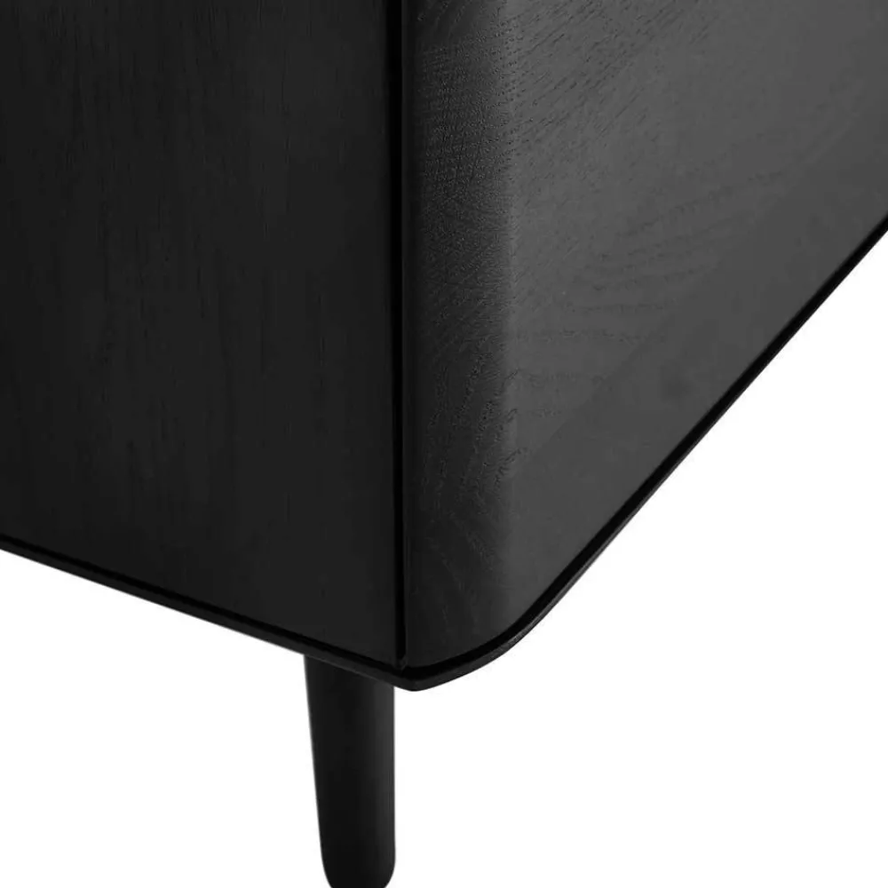 Wohnen Retro Möbel|Sideboards & Kommoden*TV Board aus Eiche geschliffen & Schwarz geölt - Asnes