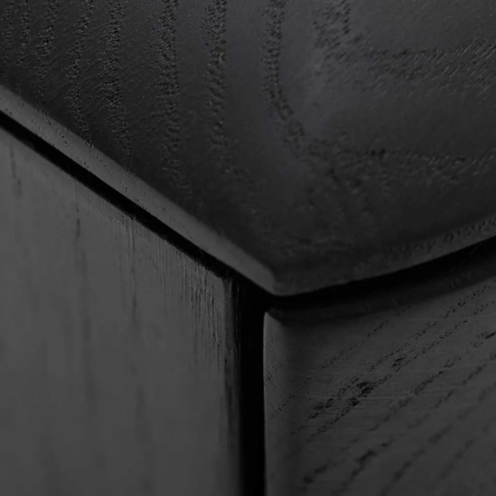 Wohnen Retro Möbel|Sideboards & Kommoden*TV Board aus Eiche geschliffen & Schwarz geölt - Asnes