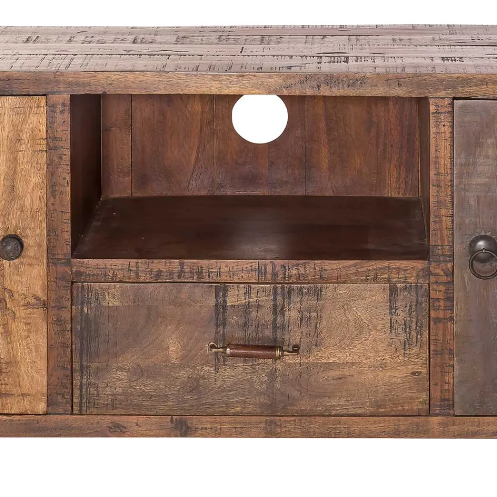 Wohnen Schwarze Möbel|Sideboards & Kommoden*TV Board aus Recyclingholz Mango - Bahiro