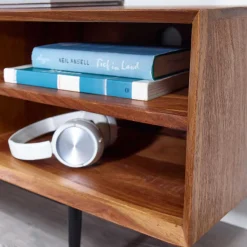 Wohnen TV Board aus Sheesham Massivholz & Metall - Elmin