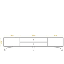 Wohnen Tv & Hifi-Möbel|Tv & Hifi-Möbel*TV Board aus Wildeiche Massivholz & MDF - Diesta