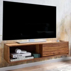Wohnen Tv & Hifi-Möbel|Tv & Hifi-Möbel*TV Board für die Wandmontage aus Massivholz - Vanskupa