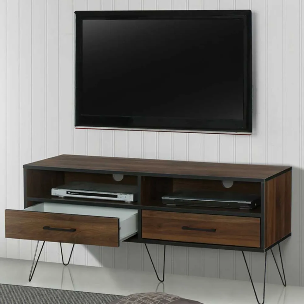 Wohnen TV Board in brauner Holzoptik - Hamidy