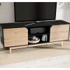 Wohnen TV Board in Eiche und Schwarz - Heraklion
