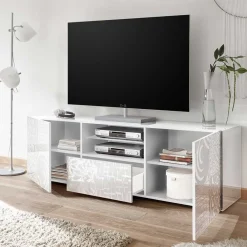 Wohnen Tv & Hifi-Möbel|Tv & Hifi-Möbel*TV Board in Hochglänzend Weiß lackiert - Vascaub I