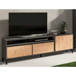 Wohnen TV Board in Wildeiche & Anthrazit - Kiss