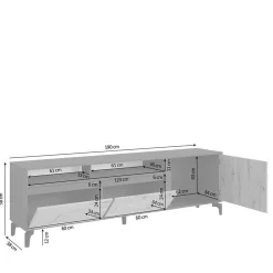 Wohnen TV Board in Wildeiche & Anthrazit - Kiss