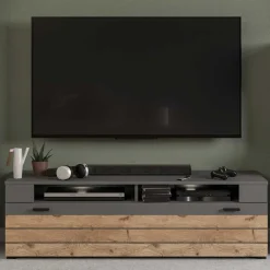 Wohnen Graue Möbel|Tv & Hifi-Möbel*TV Board in Wildeiche NB & Grau - Scarlett